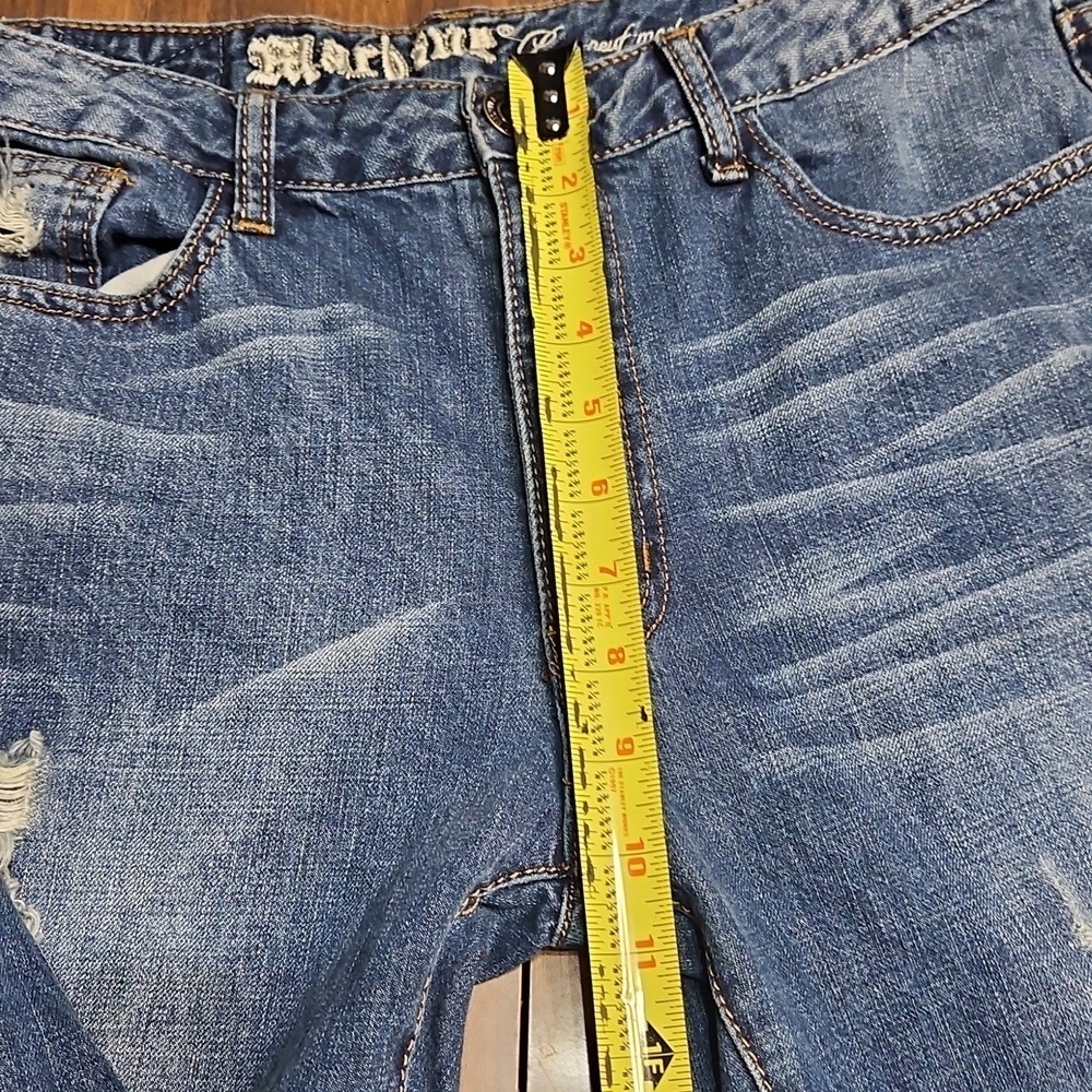Machine Blue Relaxed Fit Distressed Jeans - Picture 11 of 15